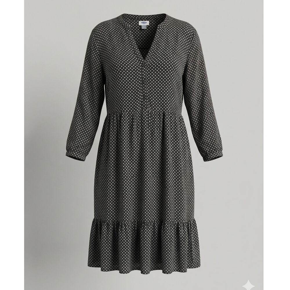 Old Navy Women's L Boho Cottagecore Modest Dainty Tiered Floral Midi Dress